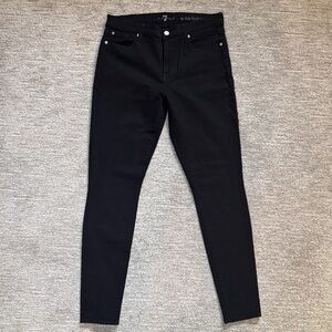 7 For All Mankind Jet Black Skinny Jeans